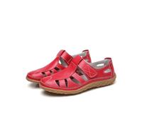 KDAKSA Women's Casual Boho Sandals,Arch Support Orthopedic Shoes Closed Toe Summer Walking Slippers (Red,42)