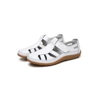 KDAKSA Women's Casual Boho Sandals,Arch Support Orthopedic Shoes Closed Toe Summer Walking Slippers (White,40)