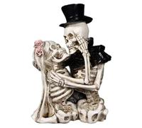 KDAMGOQE Decoraciones de Halloween, Pareja romántica de Esqueleto de Resina, Unidas Bien esqueléticas para la Fiesta de Bodas en casa, decoración