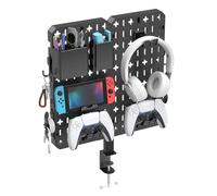 KDD 7 en 1 Paneles Perforados de Sobremesa - sin Necesidad de Taladrar Tablero Perforado con Soporte para Teléfono Móvil/Soporte para Bolígrafo, Panel Perforado Extraíble para Juegos, Oficina