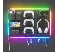 KDD Juego combinado de tablero de conexión: sin taladrar, tablero de juegos con soporte para teléfono móvil/soporte para bolígrafos/auriculares y controlador/gancho, placa perforada extraíble para