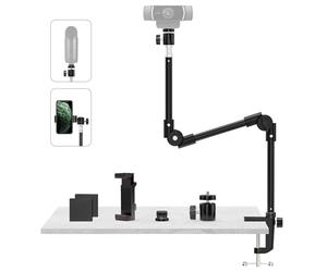 KDD Soporte Camara Escritorio con 55,1cm Magic Arm 1/4" 5/8" Tornillo, Soporte Webcam con Soporte Móvil, Tripode Webcam para Logitech C922 C930e C920 C925e C615 C960 Brio 4K DSLR GoPro Hero Blue Yeti
