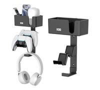 KDD Soporte Mando Pared 4 en 1, Doble Soporte para Controlador y Soporte Auriculares Gaming con Almohadillas Antideslizantes, Desmontable Soporte para Mando para PS5/PS4/Xbox/Nintendo Switch