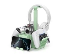KDD Soporte Mandos con Gaming Soporte Auriculares, Universal Porta Auriculares Mesa, Multifuncional para Pluma de Control Remoto Xbox One PS5 PS4 Accesorios para PC Juegos, Verde