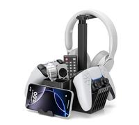 KDD Soporte Mandos con Soporte Auriculares, Universal Soporte Cascos Gaming, Multifuncional para Pluma de Control Remoto Xbox One PS5 PS4 Accesorios para PC Juegos Negro