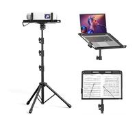 KDD Soporte Proyector Suelo - 4 en 1 Portatil Atril Musical con Soporte para Portátiles Suelo y Tableta con Palanca Moduladora - Rotación de 180° Tripode Proyector Altura Ajustable Entre 59 y 160cm