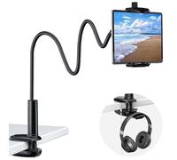 KDD Soporte Tablet con Cuello de Cisne, 360 Ajustable Soporte Movil Cama, Flexible Soporte para Tablet Abrazo para Vídeo, Soporte iPad Cama para iPad Pro 12.9, Mini (4.7-12.9")