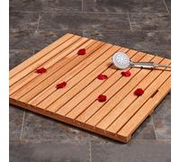 KDDEON Alfombrilla de Baño de Bambú,Alfombra de Baño de Madera Rectangular,Alfombrilla de Ducha de Bambú Antideslizante Impermeable,Tarima para Ducha,SPA y Sauna,Exterior (50x80cm/20x31in)
