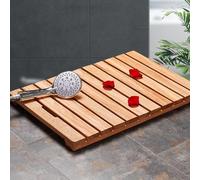 KDDEON Alfombrilla de Baño de Bambú Antideslizante Natural,Alfombrilla de Ducha de Madera Rectangular Duradera,Tarima de Ducha y Baño Resistente al Agua,Alfombrillas de Bañera (30x40cm/12x16in)