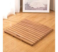 KDDEON Alfombrilla de Baño de Bambú Antideslizante Personalizable,Tarima para Ducha,Tarima de Ducha Absorbentes de Madera Maciza,Tarima con Diseño de Mango,con Pies Antideslizantes (50x45cm/20x18in)