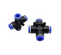 KDEGK 2 piezas de accesorios de aire neumáticos de 4, 6, 8, 10, 12 mm de diámetro exterior de 4 vías, divisor en forma de cruz, conector de tubo neumático de empuje rápido (12-8)