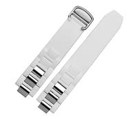 KDEGK Bandas de relojes de silicona para Cartier 21st Century Convex Watchband 20 * 10mm Los accesorios de la cadena de relojes impermeables son correas adecuadas(White silver)