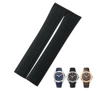 KDEGK Correa de goma con pasador de Metal, correa de reloj de 21mm apta para PATEK 5167A 5167R AQUANAUT Philippe PP, pulseras impermeables marrones(Black strap)