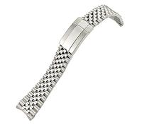 KDEGK Correa de reloj de acero inoxidable sólido 904L de 21mm apta para correa Rolex de 41mm Oyster Perpetual Datejust correas de reloj de marca de lujo plateadas(21mm)