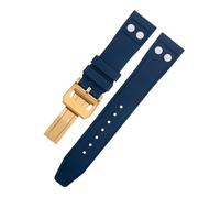KDEGK Correa de reloj de caucho FKM natural fluororubber de 20MM y 22MM con remache para correa IWC, pulsera suave de gran piloto Mark Portugieser(Blue3,22MM)
