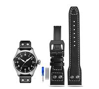 KDEGK Correa de reloj de cuero con remaches para control remoto IWC Iw500916 impermeable, a prueba de sudor, accesorios de reloj suaves y cómodos 21 22 mm de relojes, 22mm, Acetato, Sin piedras