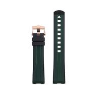 KDEGK Correa de reloj de goma con extremo curvo apta para Omega Seamaster 007 Speedmaster Diver 300M Aqua Terra 150 Planet Ocean Correa de reloj de silicona suave e impermeable(Black Green3)