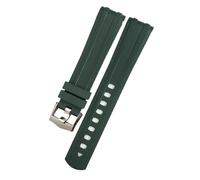 KDEGK Correa de reloj de goma de silicona fluorada, 20mm, 21mm, 19mm, para Omega New Seamaster Diver 300, correa de reloj suave negra y azul(Green silver,20mm)