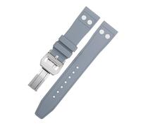 KDEGK Correa de reloj de goma FKM natural fluororubber de 21mm con remache para IWC Big Pilot Mark Portugieser pulsera suave(Gray5,20MM)