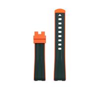 KDEGK Correa de repuesto para reloj de silicona y goma de 20mm para Omega Seamaster 300 AT150 Aqua Terra 8900, correa de reloj de la serie con hebilla de acero(Orange Green)