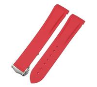 KDEGK Correas de reloj de goma de silicona de 20mm y 22mm para Omega Seamaster Planet Ocean, correa impermeable para reloj Speedmaster Moon(Red,20mm Black buckle)