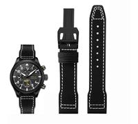 KDEGK Cuero de vaca de nailon de alta densidad para IWC Mark Pilot Prince Bertolo Portugal Correa de reloj con hebilla plegable 20 21 mm Pulsera para hombre Correa de reloj de cuero de cuero de vaca d