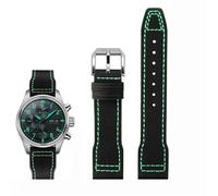 KDEGK Cuero de vaca de nailon de alta densidad para IWC Mark Pilot Prince Bertolo Portugal Correa de reloj con hebilla plegable 20 21 mm Pulsera para hombre Correa de reloj de cuero de cuero de vaca d