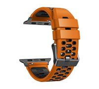 KDEGK FKM Correa de goma para reloj Apple Watch Band 9 8 7 6 5 4 SE Series 45 mm 44 mm 42 mm Ultra 1 2 49 MM Accesorios de repuesto para reloj Correas de pulsera(Orange,44MM)