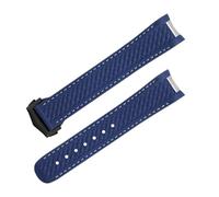 KDEGK Goma fluorada de extremo curvado para correa Omega Seamaster 300 AQUA TERRA AT150 8900 reloj correa suave reemplazo para hombres(Blue3)