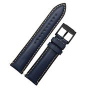 KDEGK Liberación rápida Genuinelather Reloj Correa para Fossil FTW1114 4016me3110 FS5436 24 20 2 Banda de reloj de 2 mm para Huawei Pro 2 Gear S2 S3(Blue black clasp,22mm)
