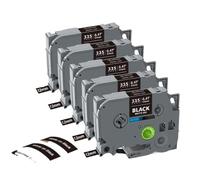 KDFCVUX Cinta TZe231 12mm 231 laminada Negra sobre Blanca Compatible con Fabricante de Etiquetas PT-H110 5 uds 10 Uds(5PK White on Black)