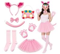 KDFSSIPE Accesorios Disfraz Tigresa Mujer, Tigresa Halloween para Mujer | Incluye Máscara Tutú Orejas de Peluche Cola y Guantes Ideal para Carnaval Cosplay Fiestas de Disfraces y Bailes de Máscaras
