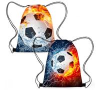 KDFSSIPE Mochila de Fútbol de Cuerda 2 Unidades - Bolsa Deportiva Ligera para Niños y Niñas, Bolsa de Regalo para Fiestas, Organizador de Viaje, para la Vuelta al Cole, Entrenamiento (Estilo Balón)