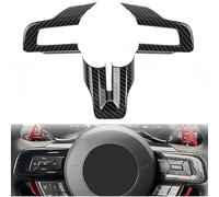 KDFUHRUI Cubierta de Volante para Ford Mustang Accesorios 2015 2016 2017 2018 2019 2020 2021 2022 2023, Accesorios Interiores de Coche, Fibra de Carbono (Fibra de Carbono Negra)