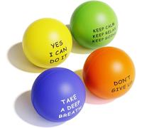 KDG 4 Piezas Bolas Antiestresas, Motivacional Pelota Antiestres para Niños y Adultos, Juguetes Antiestres Squeeze para Aliviar la Ansiedad y Controlar la ira como Regalo