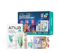 KDH ANUA GLOW - Juego de descubrimiento de la piel (PDRN MASK 3EA + suero PDRN de 10 ml + aceite limpiador de 20 ml + espuma celulante de 25 ml + tóner de arroz de 40 ml + tarjeta fotográfica)