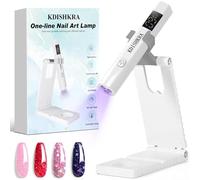 KDISHKRA Mini Lámpara UV LED Uñas con Soporte, Lámpara para Uñas Portátiles con 3 Temporizador, Secador Recargable, Lampara Uñas Semipermanentes, Ideal para Gel y Resina DIY (Blanco)
