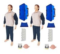 KDJFS 2 Juegos RCP Entrenamiento Completo Cuerpo Maniquí de Entrenamiento en RCP con Piel Facial Reemplazable & 4 Bolsas Pulmonares Reemplazables & Bolsa de Almacenamiento & Estera
