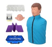 KDJFS Maniquí RCP de Medio Cuerpo con Simulación de Vía Aérea, Elevación Torácica y Pupilas Ajustables, Ideal para Entrenamiento en Primeros Auxilios
