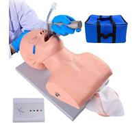 KDJFS Simulador Educativo de Intubación para Adultos con Alarma Electrónica y Bolsa, Modelo Anatómico Funcional para Formación Técnica en Vía Aérea Oral y Nasal