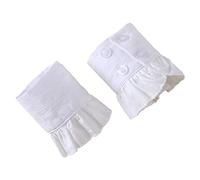 Kdjsic Mujeres románticas Gasa Jacquard Cuerno puño Plisado Volante Desmontable Manga Falsa suéter Decorativo Calentadores de muñeca