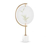 Kdjuope Decoración Acrílica Escultura de Mesa Ornamento Moderno Figura Decorativa Panel Translúcido Bambú Impreso con Soporte de Mármol Adecuada para Oficina, Mediano 25cm X 50cm