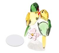 Kdjuope Estatua de Loro Escultura Moderna Figura de Animal Decoración de Mesa Ornamento Artesanal para Colección Adecuado para Oficina Escritorio, Verde, Individual