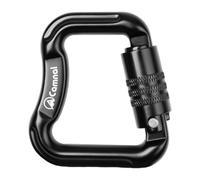 Kdjuope Mosquetón Escalada Clip Bloqueo Parapente Profesional Aluminio Compacto Seguro Adecuado para Escalada Senderismo Acampada Deportes Extremos, Negro