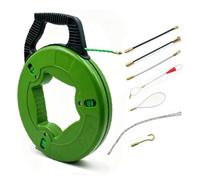 Kdjuope Pasacables de Fibra de Vidrio Guía para Cables Cinta Tira Cables Pasahilos con Construcción en Poliéster PET y Terminales de Latón Diseño Compacto, 4.5mm 60m