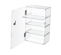 Kdjuope Vitrina Acrílica con Puerta de Cristal para Coches de Juguete, Minivehículos, Soporte de Maquillaje, Organizador de Accesorios, Protector, 4 Capas, Individual