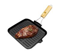 kdkskss Sartén De Hierro Fundido,Plancha Para Cocinar - Sartén Con Asa Plegable Para Cocinar Hornear Parrilla Cocina Estufa Horno Exterior Fogata
