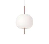 kdln Lámpara colgante Kushi, color cobre/blanco, Ø 33 cm, vidrio