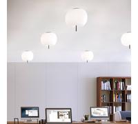 kdln Lámpara de techo Kushi, blanco/negro, Ø 33 cm, cristal