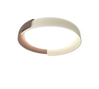 kdln plafón LED Dala, blanco arena/madera, Ø 58 cm, atenuable